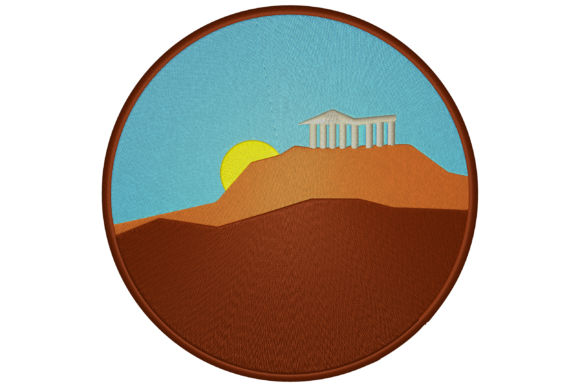 Athens Landscape Embroidery Design