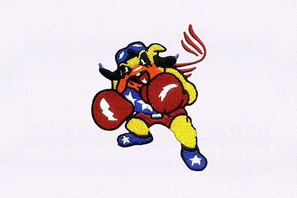 Boxing Bulldog Embroidery Design
