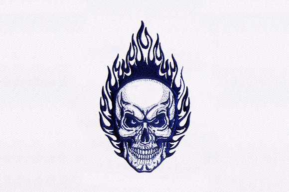 Fire Skull: A Bold Embroidery Design for Meaningful Personalized Gifts
