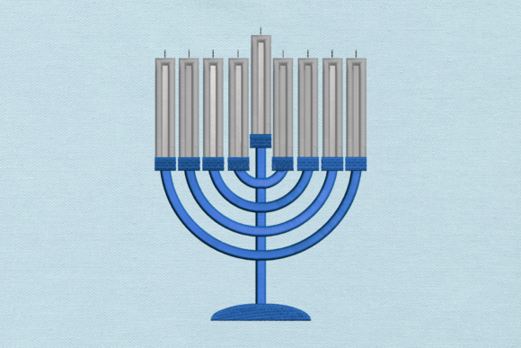 Hanukkah Menorah Applique