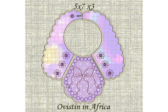 Pink Bow Baby Bib for Small Hoops