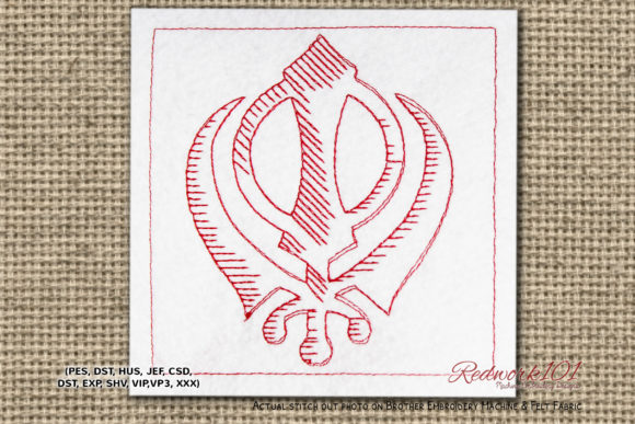 Sikhism Khanda Embroidery Design
