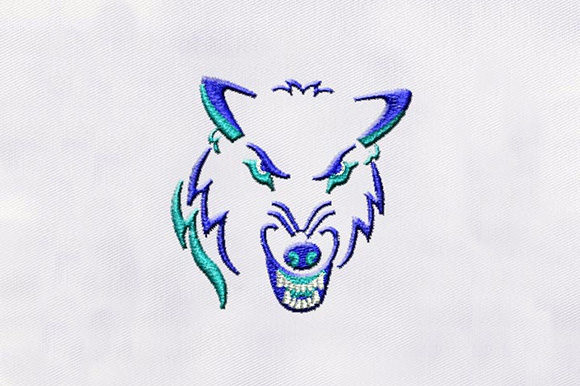 Wolf Outline Embroidery Design